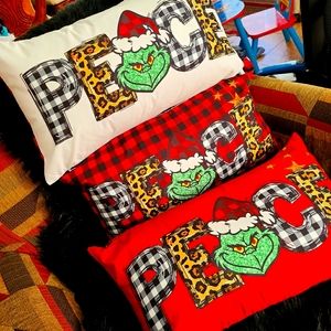 12x20 Grinch Peace Double Sided Pillowcase
